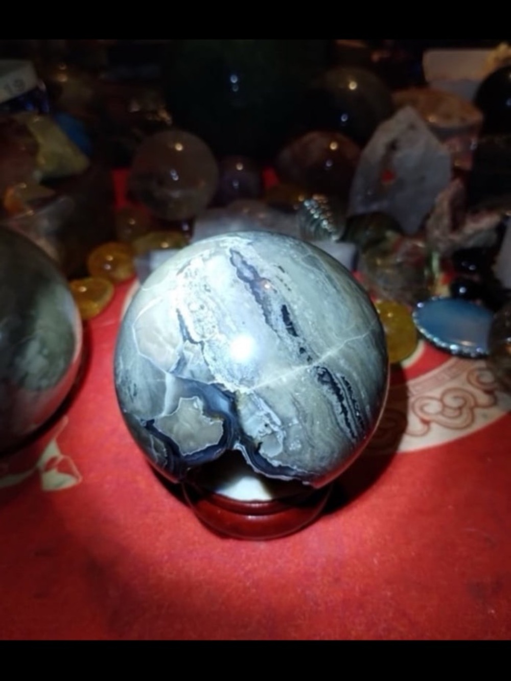 Volcano agate sphere - Picture 6 of 11